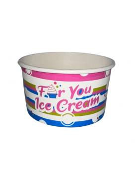 1600 Pot à glaces 180 cc pour 2 boules - Vert, bleu, rose, blanc design ice cream for you