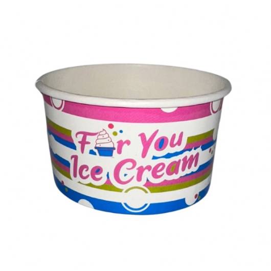 1600 Pot à glaces 180 cc pour 2 boules - Vert, bleu, rose, blanc design ice cream for you