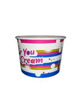 1400 Pot à glaces 270 cc pour 3 boules - Vert, bleu, rose, blanc design ice cream for you