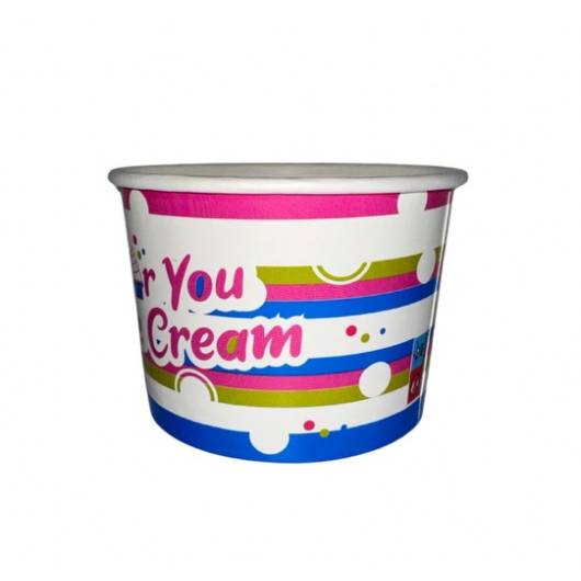 1400 Pot à glaces 270 cc pour 3 boules - Vert, bleu, rose, blanc design ice cream for you