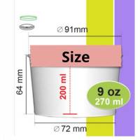 copy of 1400 Ice cream pot 270 cc for 3 scoops - Green, blue, pink, white design ice cream for you