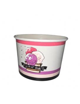 1400 Pot à glaces 270 cc pour 3 boules - Beige, rose, noir, mauve design la vie est belle