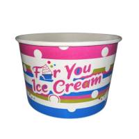 1100 Pot à glaces 360 cc pour 4 boules - Vert, bleu, rose, blanc design ice cream for you