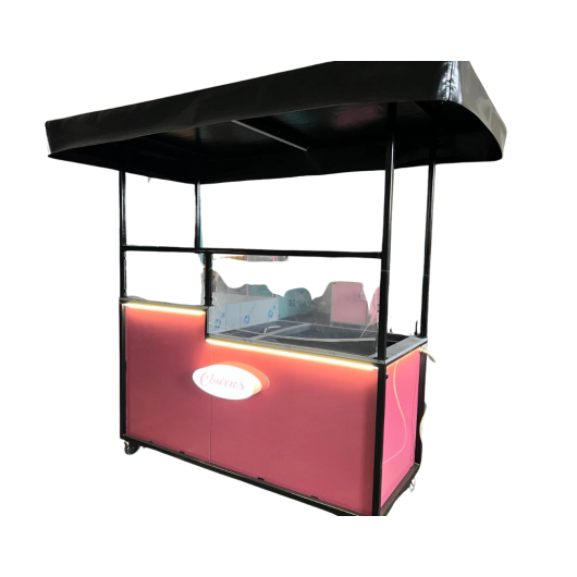 Chariot avec FRITEUSE NUMERIQUE kitchen project 30 litres - 6KW - 220V - Rose et Noir