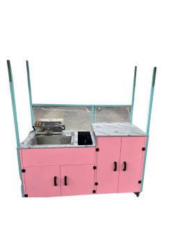 Chariot avec FRITEUSE NUMERIQUE kitchen project 30 litres - 6KW - 220V - Rose et Noir