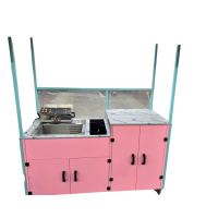 Chariot avec FRITEUSE NUMERIQUE kitchen project 30 litres - 6KW - 220V - Rose et Noir