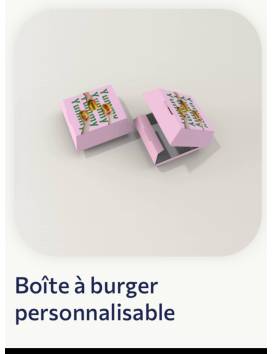 Boite hamburger Personnalisation