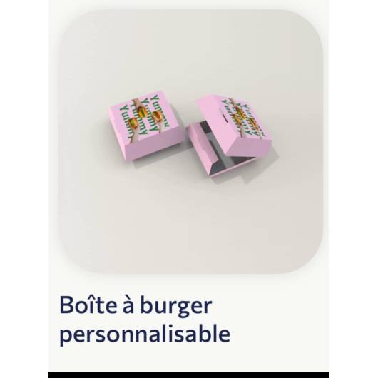 Boite hamburger Personnalisation