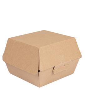 500 BOX HAMBURGER 220 G/M2 13x12.5x9 CM (M) KRAFT CARTON GROUNDED