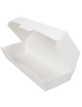 450 COQUILLES HOT DOG 230 G/M2 23,2x9x6,3 CM BLANC CARTON ONDULÉ