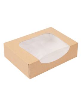 400 SCATOLE SUSHI CON FINESTRA 17,5x12x4,5 CM IN CARTONE ONDULATO KRAFT