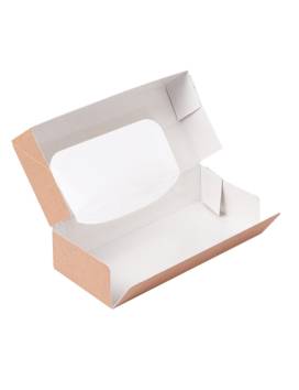 400 SUSHI-BOXEN MIT FENSTER 19,7x9x4,5 CM KRAFT-WELLPAPPE