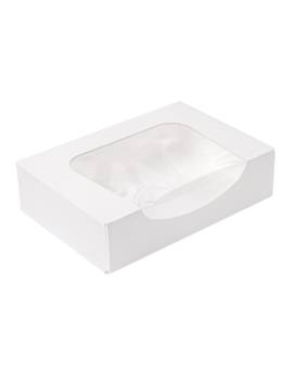 400 LUTURI SUSHI CU FEREASTRĂ 17,5x12x4,5 CM CARTON ONDULAT ALB