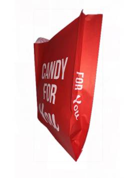 1000 Sachets Candy For You papier anti gras 30x20 cm - Rouge et Blanc