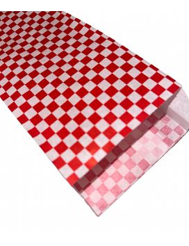 1000 sacchetti Sandwich e Panini - 10+4x30 cm - carta antigrasso 40 gm2- red e white checker