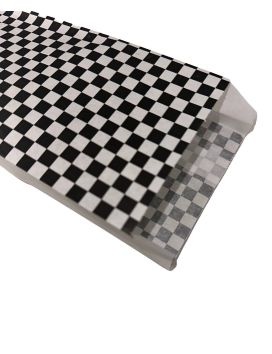 copie a 1000 pungi pentru sandvici si panini - 10+4x30 cm - hartie anti-unsoare 40 gm2 - table de șah roșu și alb