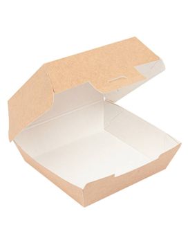 500 BOÎTES HAMBURGER 230 G/M2 14,4x13,6x9,2 CM (S) KRAFT CARTON ONDULÉ