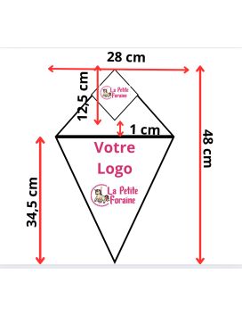 Mega Cornet 48 cm in Anti-Fett-Pappe - 6000 Kegel