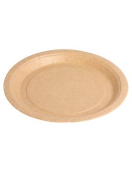 Assiette en carton éco kraft diamètre 220mm - 350 Pièces