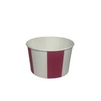 500 Ice Pot 350 ml in pink and white striped cardboard