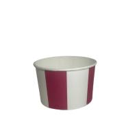 500 Ice Pot 350 ml in pink and white striped cardboard