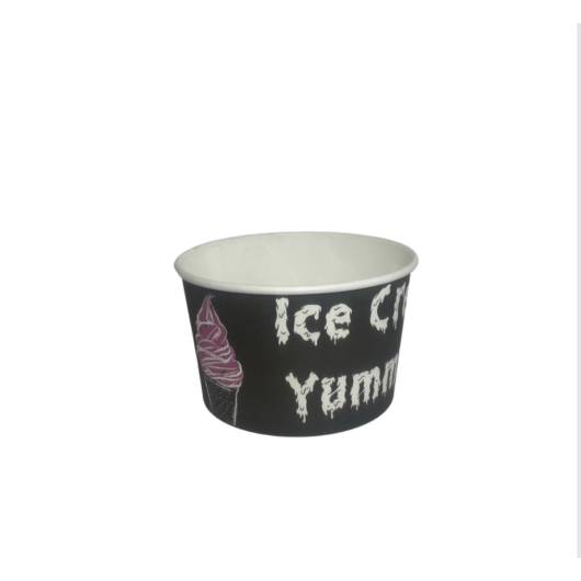 1000 Ice Pot 210 ml in black cardboard with ice cream yummy drawing