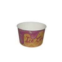 500 gelato gelato 350 ml di cartone Rosa con disegno di waffle arancione