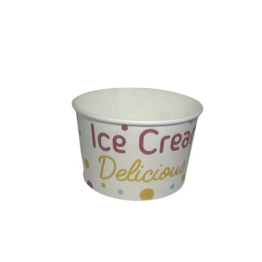 1000 Ice Pot 210 ml di cartone bianco con tondini colorati