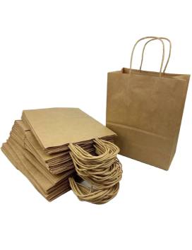 250 Kraft bags with string handle 28+17x29cm - 250 unit