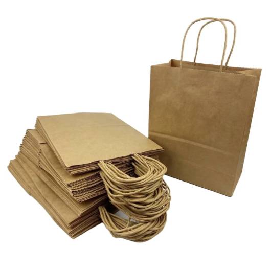 250 sacos Kraft com alça de braçadeira 28+17x29cm - 250 unidade