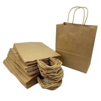 250 Kraft bags with string handle 28+17x29cm - 250 unit