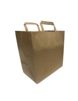 300 Kraft bags with paper handle 33+20x33cm - 300 unit