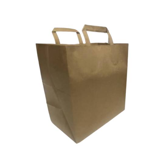 300 Kraft bags with paper handle 33+20x33cm - 300 unit