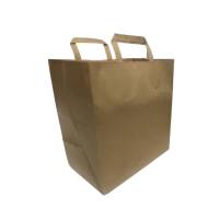 300 Kraft bags with paper handle 33+20x33cm - 300 unit